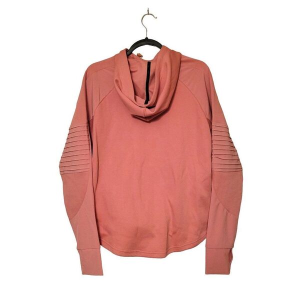 Puma Evostripe Womens Top Pink L Pullover Hoodie Logo Sweatshirt Pockets - Picture 6 of 8